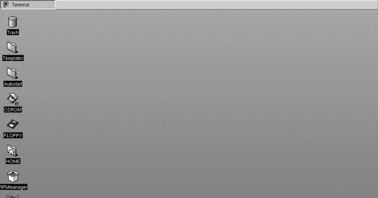 Screenshot of the KDE 1.0 desktop (March 1999), the graphical environment Caldera OpenLinux bet on