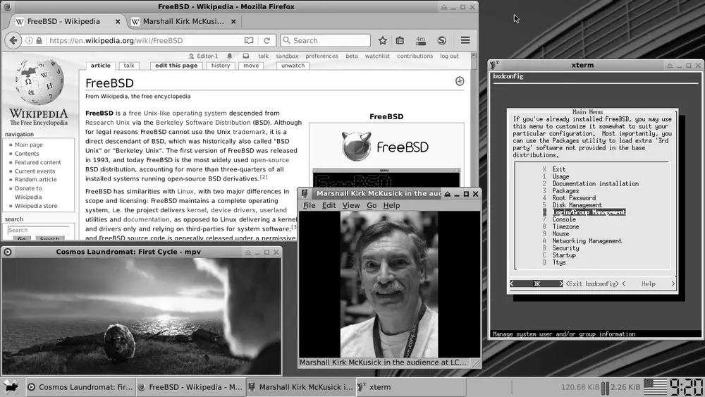FreeBSD 11.0 desktop running the Xfce 4.12 graphical environment