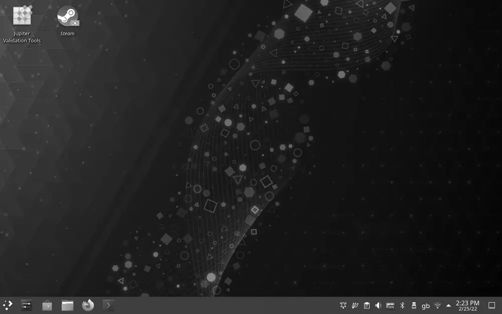 Steam Deck desktop mode running the KDE Plasma environment on Linux