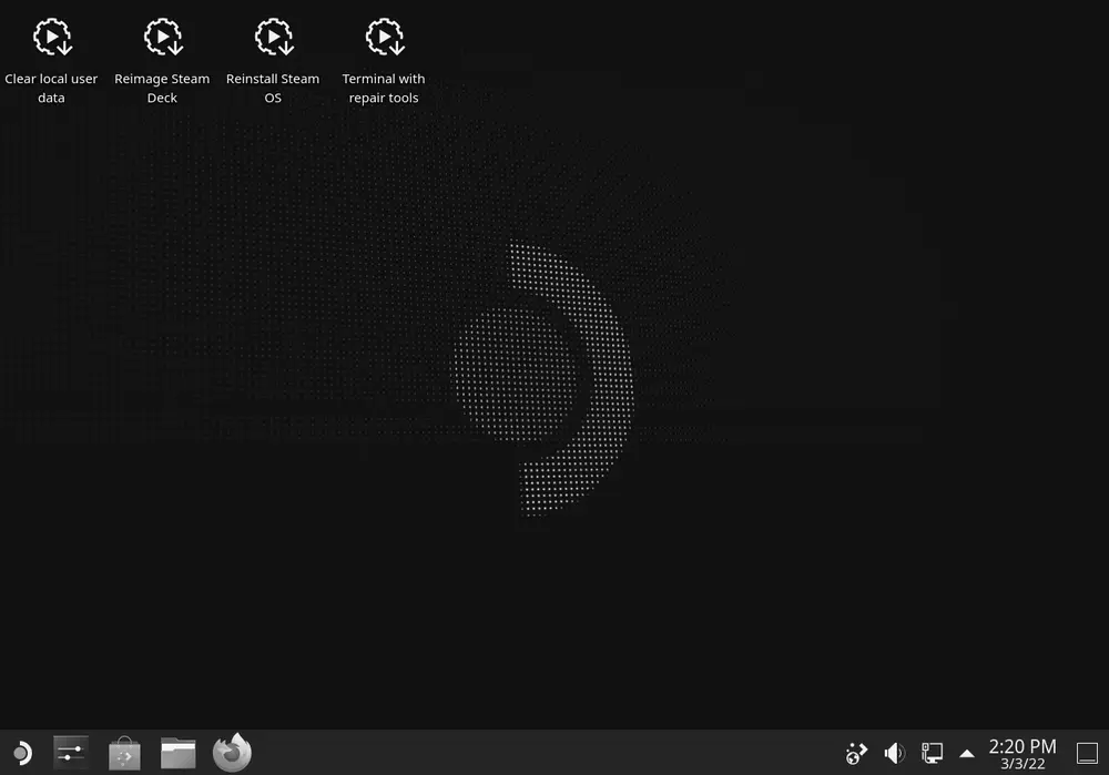 Screenshot of the SteamOS 3.0 desktop, based on Arch Linux, on the Steam Deck