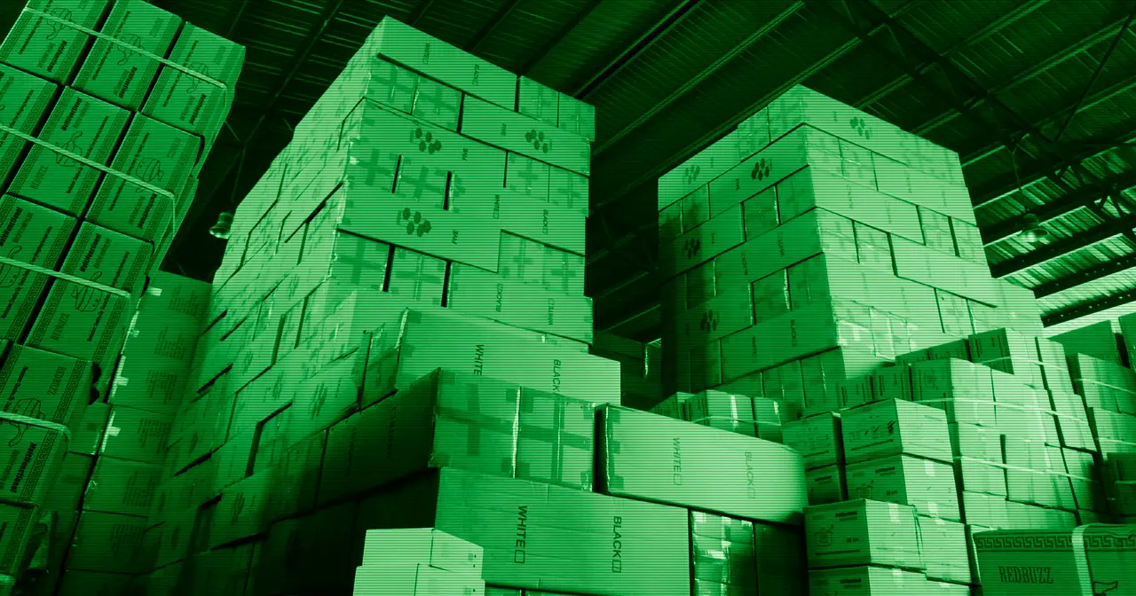 Stacked boxes in a warehouse as a metaphor for Linux software packages
