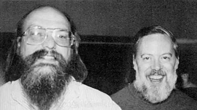 Ken Thompson and Dennis Ritchie, the creators of Unix, working at a teletype in 1973