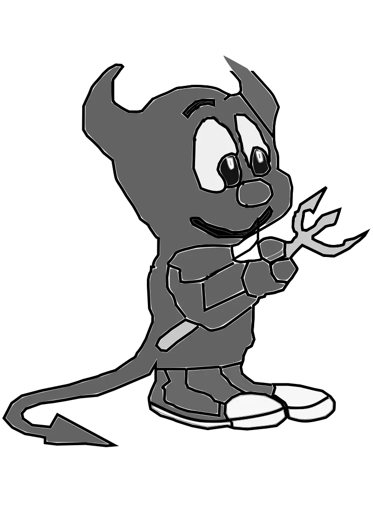 The BSD Daemon, nicknamed Beastie, FreeBSD's mascot: a little red devil with a trident and sneakers
