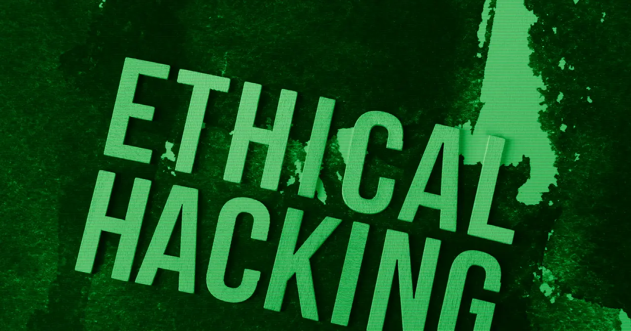 Ethical hacking and cybersecurity concept with code on a terminal