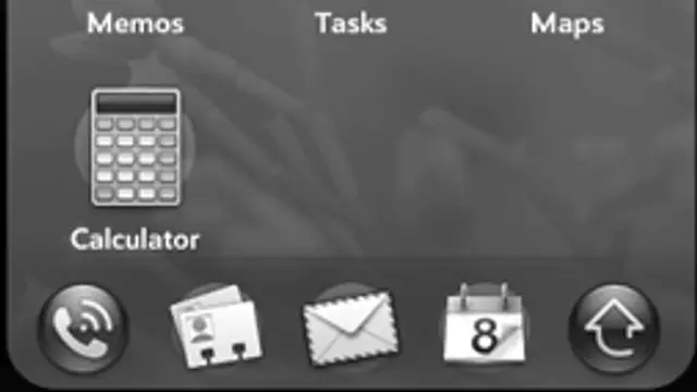 Screenshot of the Palm webOS application launcher in 2009