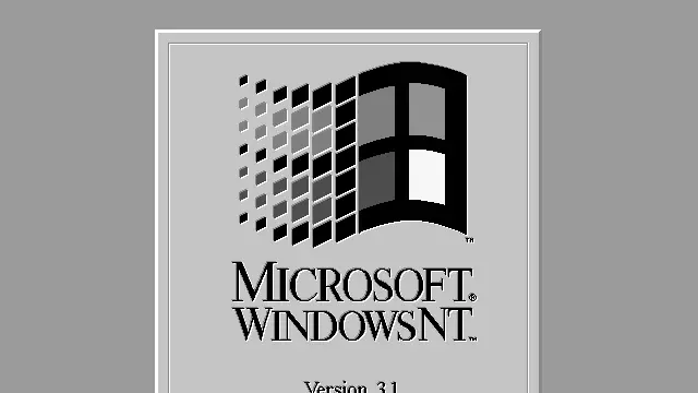 Microsoft Windows NT 3.1 boot splash screen showing the system logo